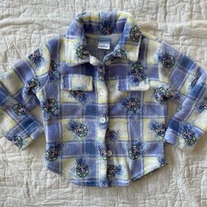 Disney Frozen Elsa Plaid Fleece Button-Up Jacket